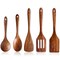 5 Pcs Best Wooden Spoons for Cooking Kitchen Utensils Set Acacia Wood Cooking Spatula Turner Non Toxic Utensil Slotted Serving Spoon Flat Spatulas Set Wooden Utensis Mixing Cooking Spoon Kitchen Tools